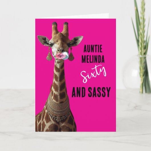 Glamorous Girraffe Sassy at 60 Birthday Card カード (正面)