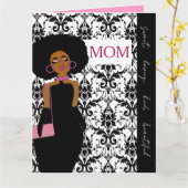 Glamorous Glam African American Mother Birthday カード (黄色い花)