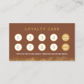 Glamorous Gold & Brown Lash Tech  ロイヤリティカード (裏面)