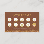 Glamorous Gold & Brown Lash Tech  ロイヤリティカード (裏面)