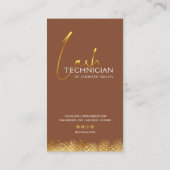 Glamorous Gold & Brown Lash Tech 予約カード (裏面)