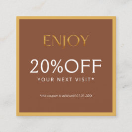 Glamorous Gold & Brown Lash Tech  割引カード