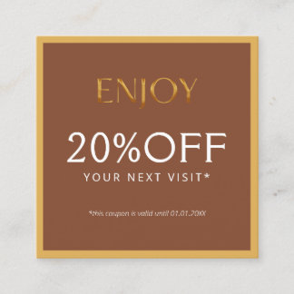 Glamorous Gold & Brown Lash Tech  割引カード