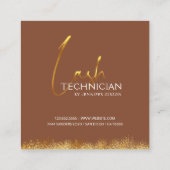 Glamorous Gold & Brown Lash Tech  割引カード (裏面)