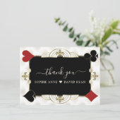 Glamorous Gold Casino Vegas Poker Wedding サンキューカード (スタンド正面)