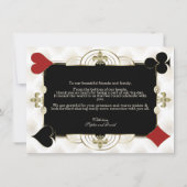 Glamorous Gold Casino Vegas Poker Wedding サンキューカード (裏面)