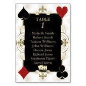 Glamorous Gold Casino Vegas Poker Wedding テーブルナンバー (正面)