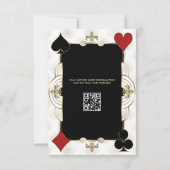 Glamorous Gold Casino Vegas Poker Wedding 出欠カード (裏面)