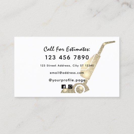 Glamorous gold glitter cleaning  名刺 (裏面)