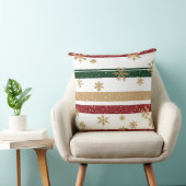 Glamorous Gold Snowflake Stripe クッション (椅子)