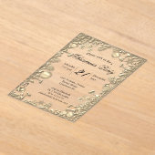 Glamorous Golden Decorations Christmas Party  アクリル招待状 (レイダウン)