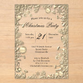 Glamorous Golden Decorations Christmas Party  アクリル招待状 (正面)