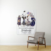 Glamorous Graduate Women Empowered Purple Gold タペストリー (インサイチュ)