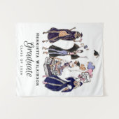 Glamorous Graduate Women Empowered Purple Gold タペストリー (正面(横))