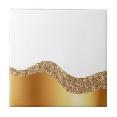 Glamorous Light Brown White Waves Elegant Deluxe タイル (正面)