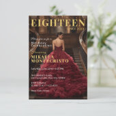 Glamorous Magazine Style 18th Birthday 招待状 (スタンド正面)