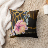 GLAMOROUS Mothers Day GiftアニマルプリントGoldBlack クッション (ブランケット)