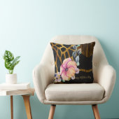 GLAMOROUS Mothers Day GiftアニマルプリントGoldBlack クッション (椅子)