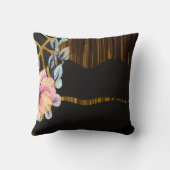 GLAMOROUS Mothers Day GiftアニマルプリントGoldBlack クッション (裏面)