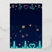 Glamorous Night Shift Nurse 35th Birthday 箔招待状 (裏面)