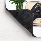 Glamorous Old Lady With Wine マウスパッド (コーナー)