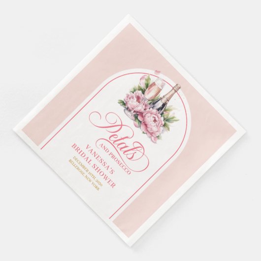 Glamorous Petals and Prosecco Bridal Napkins Set (コーナー)