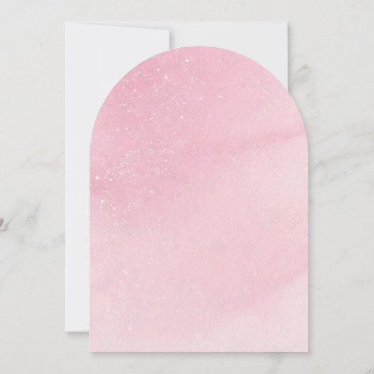 Glamorous Pink Glitter Mermaid Style Bride Dressed 招待状 (裏面)