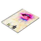  Glamorous Pink Lip Illustration ノートブック (左側)