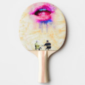 Glamorous Pink Lip Illustration 卓球ラケット (正面)