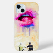  Glamorous Pink Lip Illustration Case-Mate iPhoneケース (裏面)