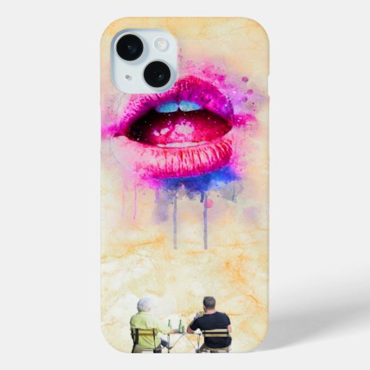 Glamorous Pink Lip Illustration Case-Mate iPhoneケース (裏面)