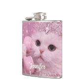 Glamorous Princess Cat Using Telephone             フラスク (左)