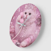 Glamorous Princess Cat Using Telephone             ラージ壁時計 (傾斜)