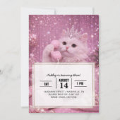 Glamorous Princess Cat Using Telephone             招待状 (正面)