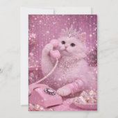 Glamorous Princess Cat Using Telephone             招待状 (裏面)