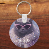 Glamorous Queen Cat Sparkling Fantasy Portrait     キーホルダー (裏面)