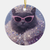 Glamorous Queen Cat Sparkling Fantasy Portrait     セラミックオーナメント (正面)