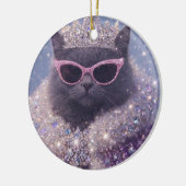 Glamorous Queen Cat Sparkling Fantasy Portrait     セラミックオーナメント (左)