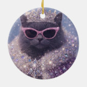 Glamorous Queen Cat Sparkling Fantasy Portrait     セラミックオーナメント (裏面)