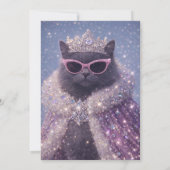Glamorous Queen Cat Sparkling Fantasy Portrait 招待状 (裏面)