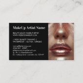 Glamorous Rose Gold Glitter Makeup Artist Photo 名刺 (裏面)