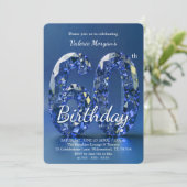 Glamorous Sapphire Blue Diamond 60th Birthday 招待状 (スタンド正面)