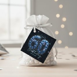 Glamorous Sapphire Blue Jewel Mosaic 60th Birthday フェイバータグ