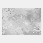 Glamorous Sparkling Silver & Black Glitter Pattern ラッピングペーパーシート (正面3)