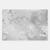 Glamorous Sparkling Silver Glitter & Foil Patterns ラッピングペーパーシート (正面2)