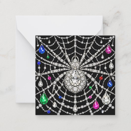 Glamorous Spider Bejewelled Diamond design  ノートカード (正面)