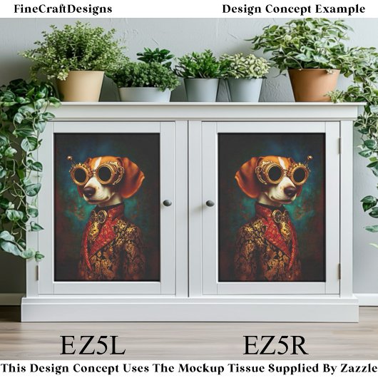 Glamorous Steampunk Beagle Dog EZ5L Decoupage 薄葉紙