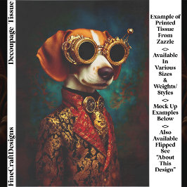 Glamorous Steampunk Beagle Dog EZ5R Decoupage 薄葉紙