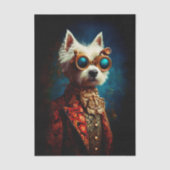 Glamorous Steampunk Westie Dog EZ6R Decoupage 薄葉紙 (正面)