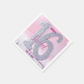 Glamorous Stylish Chic Rhinestone Sweet Sixteen スタンダードカクテルナプキン (角)